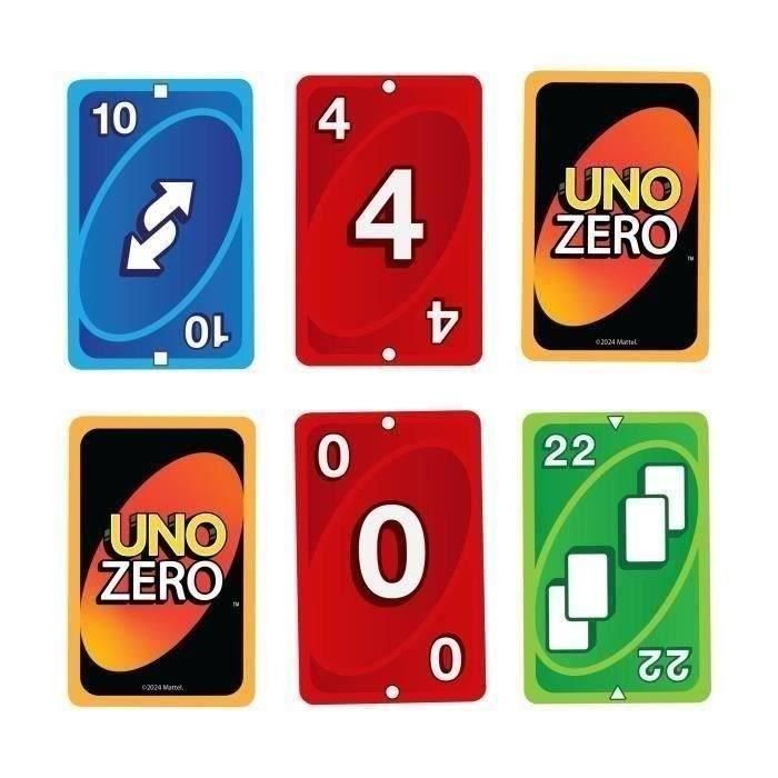 Mattel Games Jhh48 Juego de Cartas UNO Zero para Niños y Adultos, Noches en Familia, Fiestas, Viajes +7 Años 3