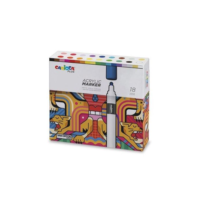 Carioca Rotulador Acrílico Colores Surtidos Caja Premium 18 Ud