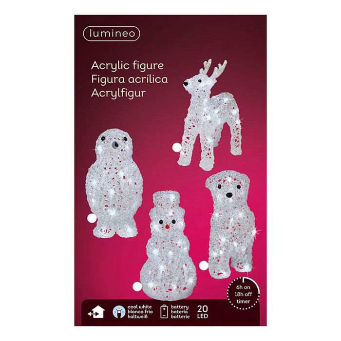 Lumineo 491031 Figuras Navideñas de Animales para Exterior a Pilas Modelos Surtidos 1