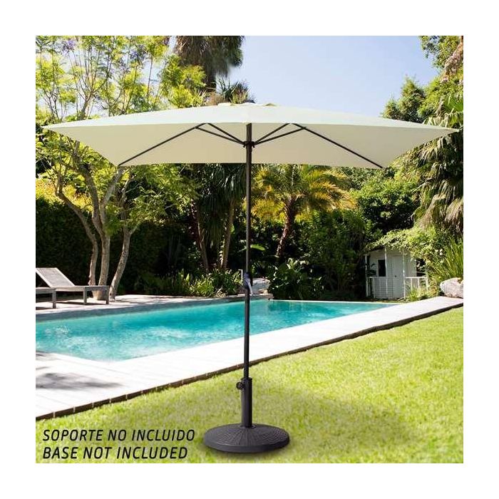 Parasol Aktive Crema Aluminio Acero 270 x 270 cm 1 Parasol Aktive Crema Aluminio Acero 270 x 270 cm 1