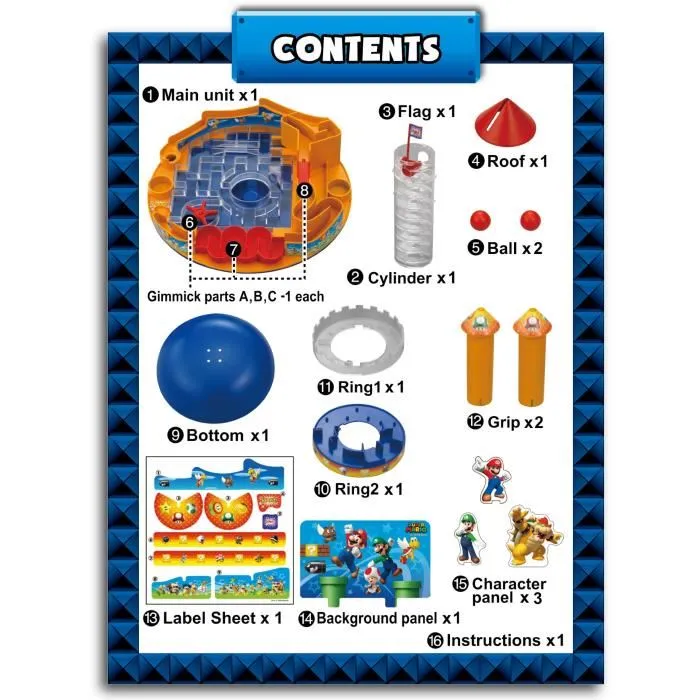 Epoch Super Mario Castle Land 7378 Juego de Habilidad de Mesa para Niños +4 Años 3