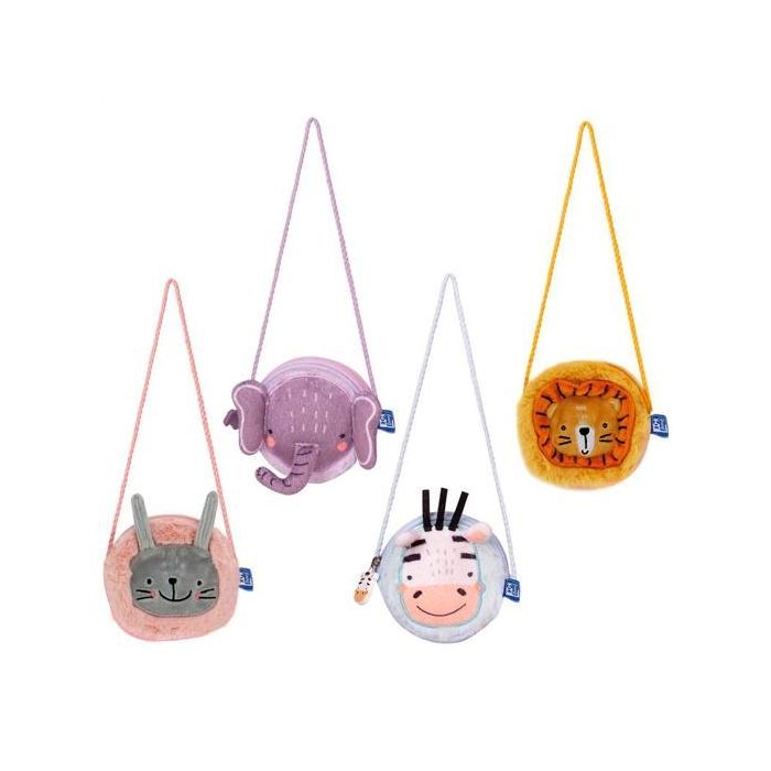 Oxford Bolsito Animal Besties, 4 Modelos Surtidos, Tirador Animal, Forro a Juego, Tacto Suave, Poliéster, Bolsillo Fácil Acceso