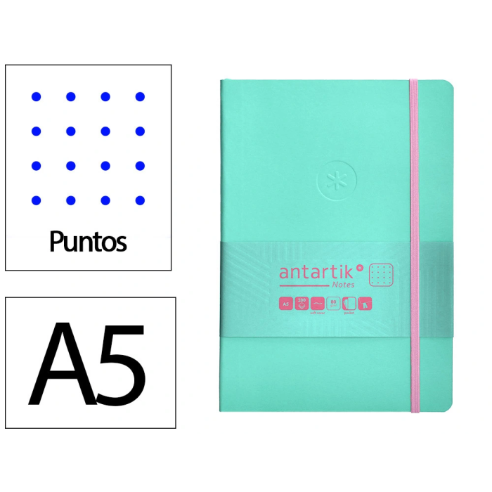 Antartik Cuaderno Tapa Blanda A5 Hojas Puntos Rosa y Turquesa 80 Hojas 80 gr FSC 0 Antartik Cuaderno Tapa Blanda A5 Hojas Puntos Rosa y Turquesa 80 Hojas 80 gr FSC 0