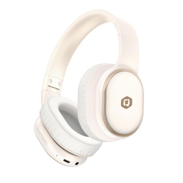 Qcharx international Auriculares Pulse Bluetooth 5.3 Diadema Beige - Reducción de Ruido, Audio y Llamada