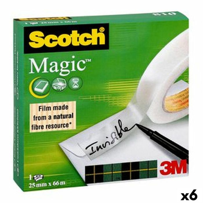 Cinta Adhesiva Scotch Magic 810 Transparente 25 mm x 66 m (9 Unidades) 0 Cinta Adhesiva Scotch Magic 810 Transparente 25 mm x 66 m (9 Unidades) 0