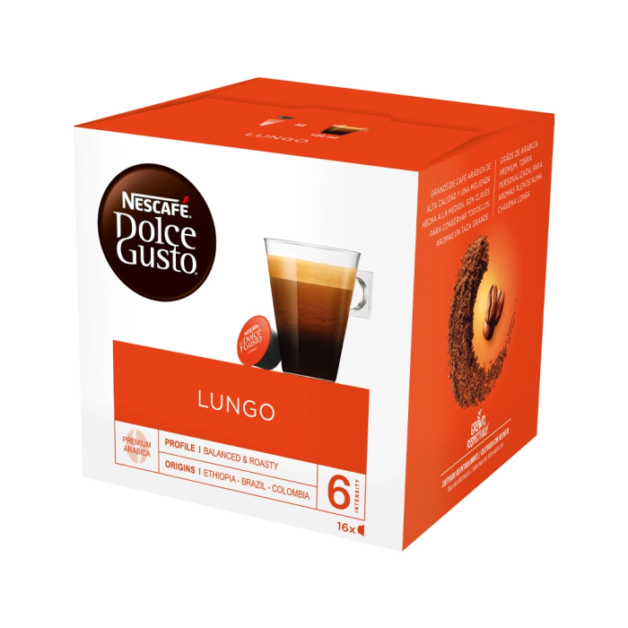 Dolce Gusto Cápsulas de Café Lungo Monodosis - Caja de 16 Unidades 1 Dolce Gusto Cápsulas de Café Lungo Monodosis - Caja de 16 Unidades 1