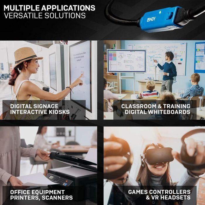 Lindy USB 3.0 Active Extension Pro Cable 10m - 5Gbps con Tecnología Activa para Periféricos a Larga Distancia 3 Lindy USB 3.0 Active Extension Pro Cable 10m - 5Gbps con Tecnología Activa para Periféricos a Larga Distancia 3
