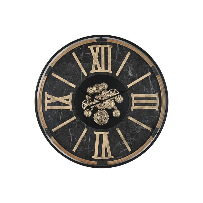 DKD Home Decor Reloj Pared Loft Decorativo Negro y Dorado 127x127x9 cm de Metal y Cristal Funciona con 3 Pilas AA 0 DKD Home Decor Reloj Pared Loft Decorativo Negro y Dorado 127x127x9 cm de Metal y Cristal Funciona con 3 Pilas AA 0