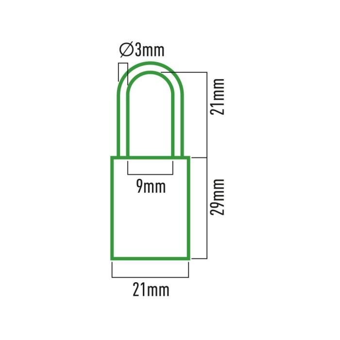 Edm Candado de latón con combinación 21 mm, dorado/cromado, medidas 21x10x29 mm, arco Ø3 mm (9x21 mm) 2
