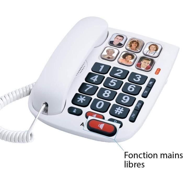 Teléfono Fijo para Mayores Alcatel ATL1416459 LED Blanco 2 Teléfono Fijo para Mayores Alcatel ATL1416459 LED Blanco 2