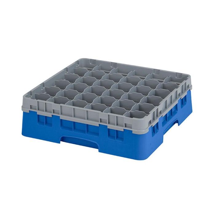 CAMBRO - 36S418-168 - Cesta de lavado 36 comp. 1 altura - 7,2 cm Ø máx. - alt. máx. 11,8 cm - 50 x 50 x 14,3 cm - Azul