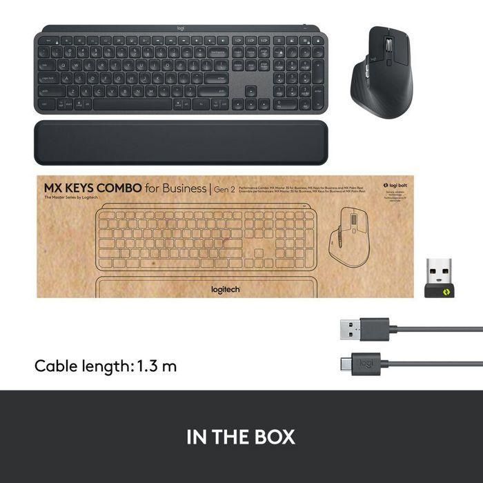 Logitech Logitech MX Keys Combo for Business | Gen 2, GRAPHITE, FRA CENTRAL 13 Logitech Logitech MX Keys Combo for Business | Gen 2, GRAPHITE, FRA CENTRAL 13