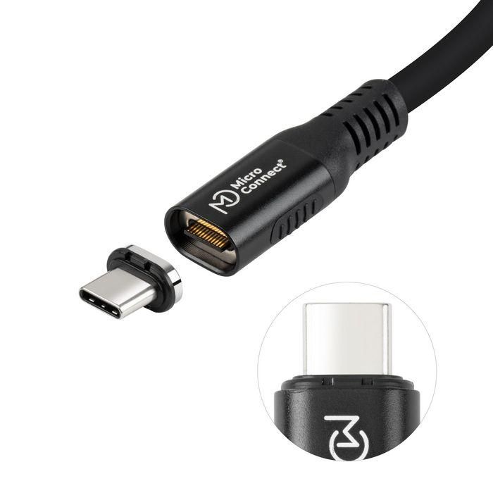 MicroConnect Cable USB4 Magnético Silicona Líquida Premium, 20Gbps, 240W, 4K, 2m, Negro 1 MicroConnect Cable USB4 Magnético Silicona Líquida Premium, 20Gbps, 240W, 4K, 2m, Negro 1