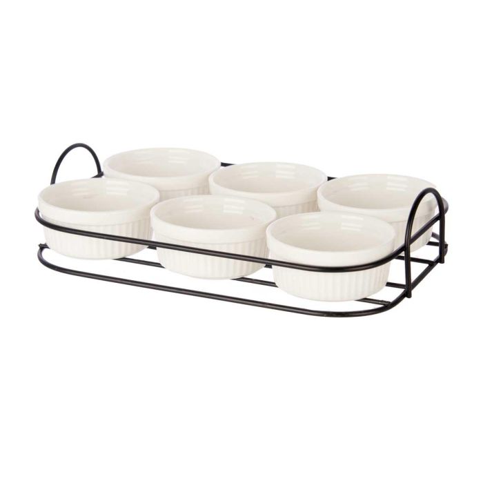 Set 6 Pzs Aperitivo Con Soporte Porcelana Vessia 23X16CM (12 Unidades) 1 Set 6 Pzs Aperitivo Con Soporte Porcelana Vessia 23X16CM (12 Unidades) 1
