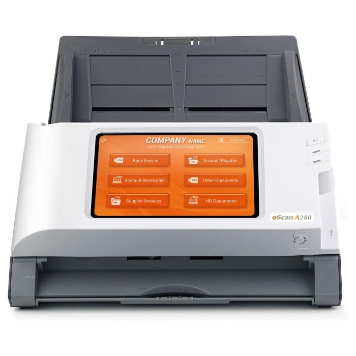 Plustek Escáner A280 Enterprise, Resolución 600x600 DPI, Escaneo Dúplex a Color, Velocidad 20 ppm, Pantalla 7" 1