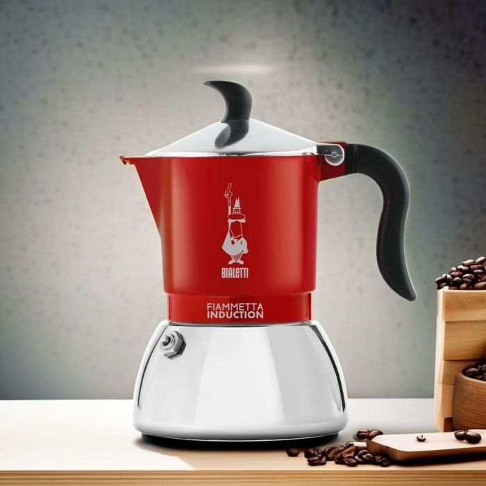 Cafetera Italiana Bialetti FIAMMETTA Rojo Aluminio 4 Tazas 1