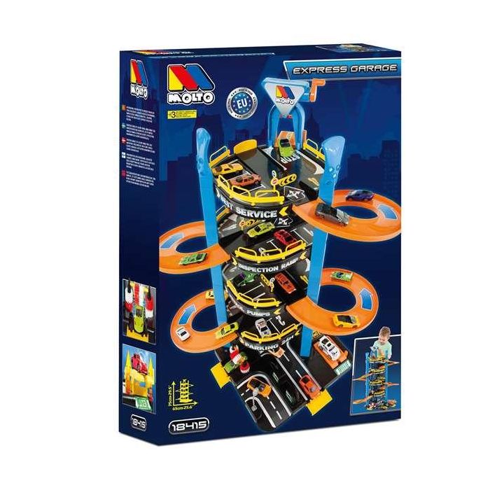 Molto Parking de 5 plantas con lavadero, elevador y rampas para coches, ideal para niños +3 años. Juguete de Plástico 57x56x75 cm 2 Molto Parking de 5 plantas con lavadero, elevador y rampas para coches, ideal para niños +3 años. Juguete de Plástico 57x56x75 cm 2