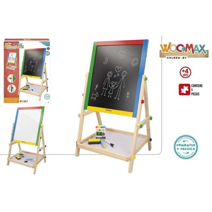 Color Baby Pizarra 2 Caras Blanca y Negra de Madera 37,5x65cm con Accesorios 9 Color Baby Pizarra 2 Caras Blanca y Negra de Madera 37,5x65cm con Accesorios 9