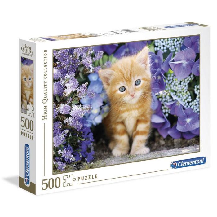 Puzzle Gato Rubio con Flores 500pzs 1