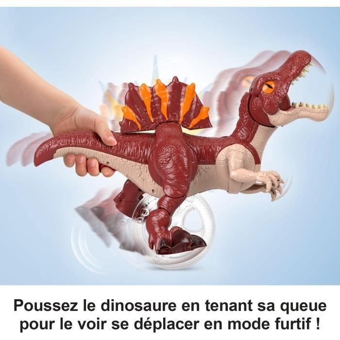 Imaginext Jfr24 Spinosaurus Corredor Jurassic World El Renacer - Dinosaurio de Juguete que Muerde, Corre y se Mueve con Gatillo en Cola, 22.86 cm 3