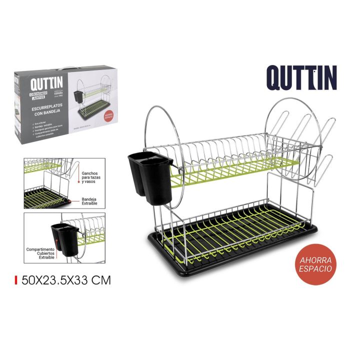 Escurreplatos con bandeja Quttin 50x23.5x33 cm (6 Unidades) Escurreplatos con bandeja Quttin 50x23.5x33 cm (6 Unidades)
