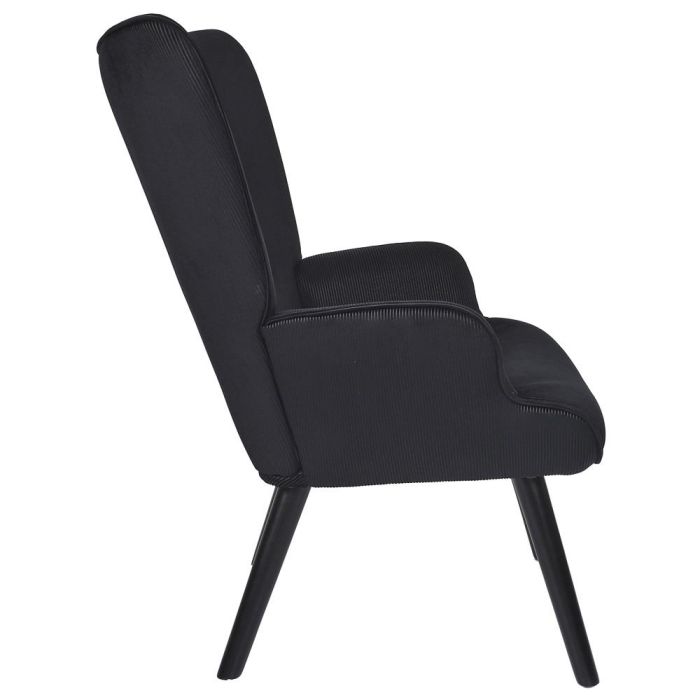 Home Deco Factory Butaca-Sillón Giulia Negro Lounge 68x75xh.96 cm Estructura Acero Patas Madera Poliéster 2