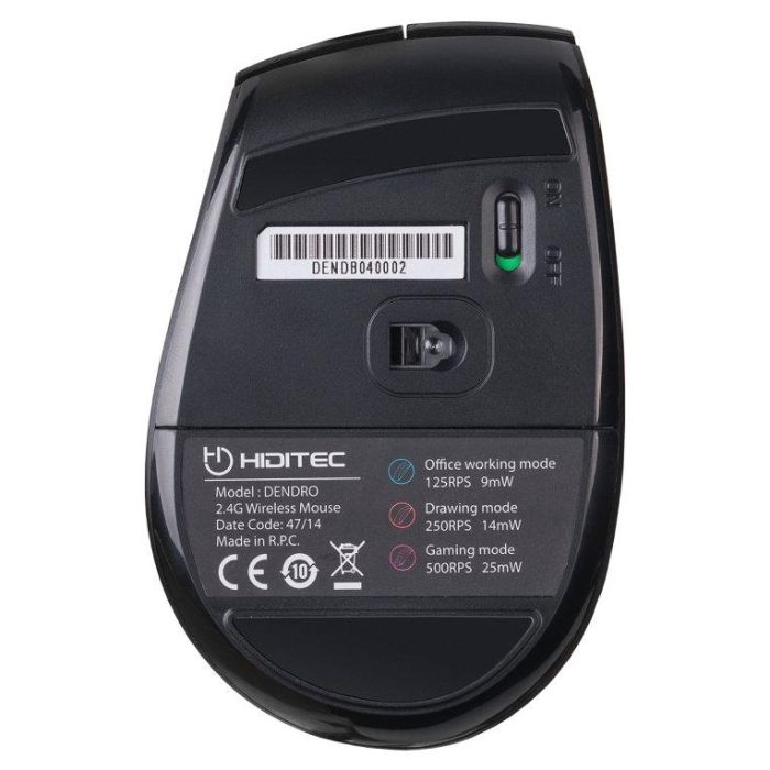 Hiditec Dendro ratón mano derecha RF inalámbrico Óptico 2000 DPI 1 Hiditec Dendro ratón mano derecha RF inalámbrico Óptico 2000 DPI 1