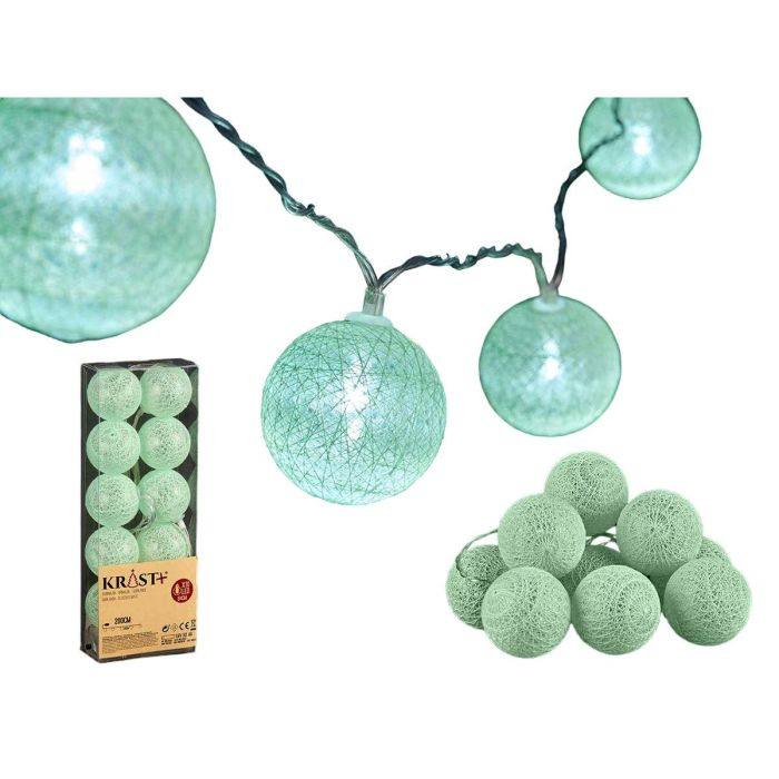 Guirnalda de Bolas LED Menta Ø 6 cm 2 m (18 Unidades) 1