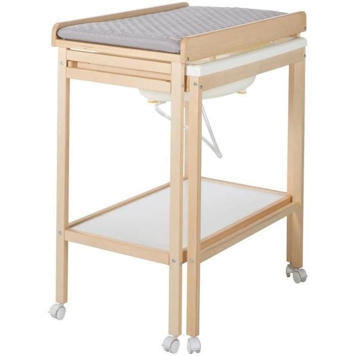 Roba ROB4005317313931 Cambiador con bañera deslizante, colchón hidrófugo estilo Roba Gris, estante de almacenaje, madera natural 2 Roba ROB4005317313931 Cambiador con bañera deslizante, colchón hidrófugo estilo Roba Gris, estante de almacenaje, madera natural 2