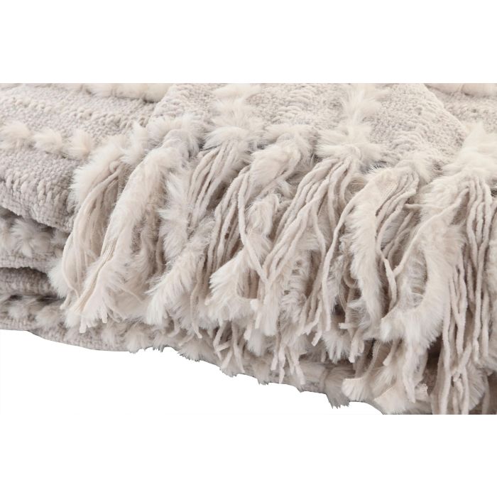 Manta Sofa Urban DKD Home Decor Beige 170 x 130 cm (2 Unidades) 1