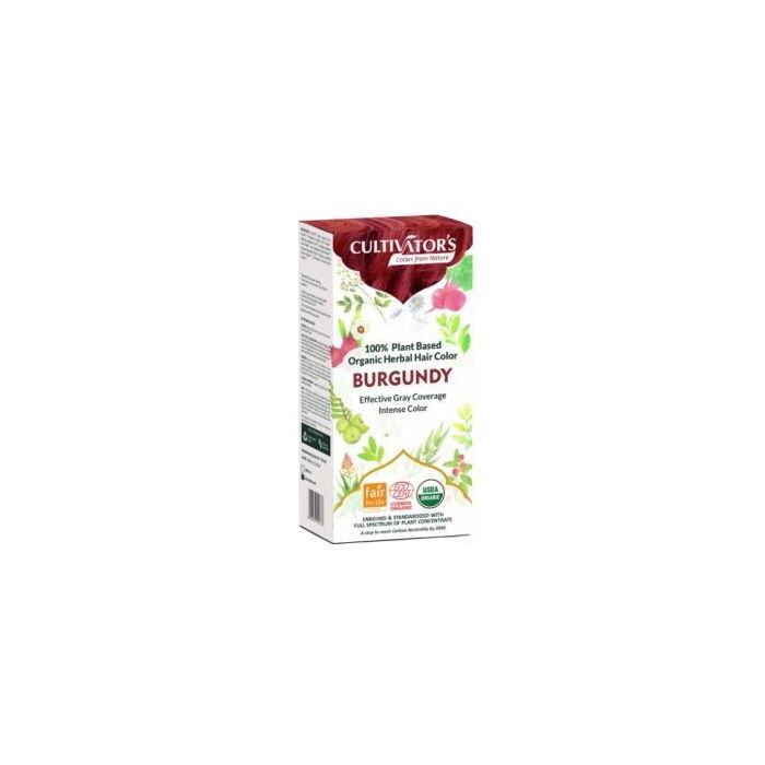 CULTIVATORS Tinte Orgánico Borgoña 100g para Coloración Capilar Permanente, Cobertura Canas, Certificado Ecocert, Vegano