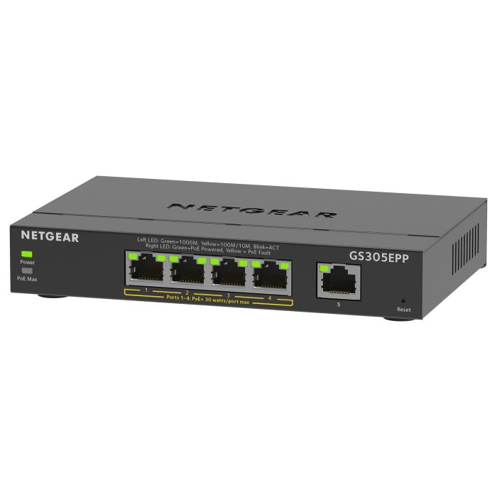 NETGEAR GS305EPP-100PES Switch 5 Puertos Gigabit Ethernet PoE+ Gestionado L2/L3 2 NETGEAR GS305EPP-100PES Switch 5 Puertos Gigabit Ethernet PoE+ Gestionado L2/L3 2