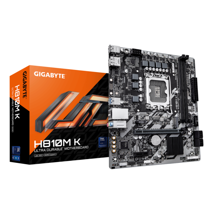 GIGABYTE Placa Base H810M K LGA 1851 Micro ATX DDR5 Intel Core Ultra (Serie 2)