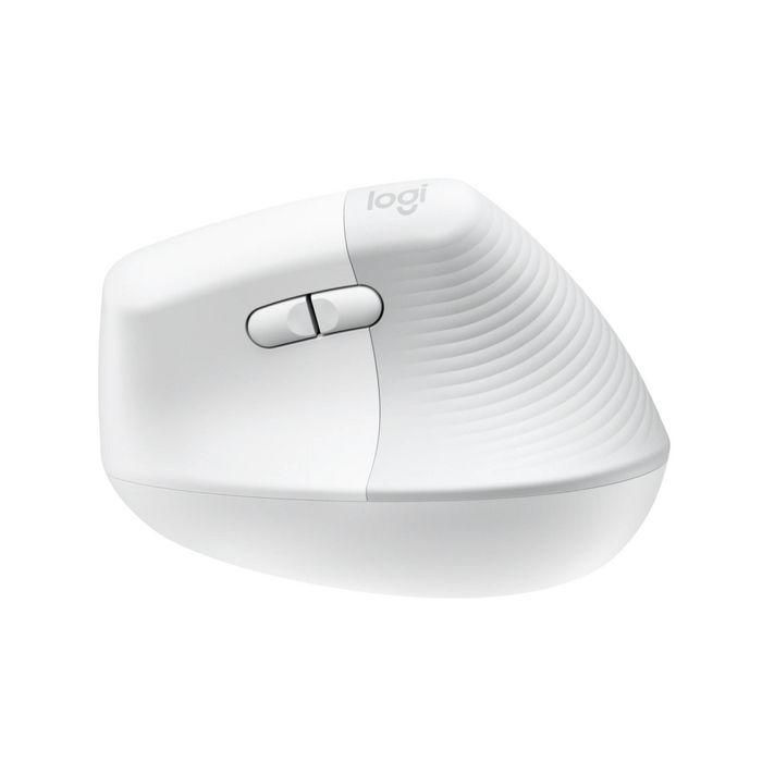 LOGITECH Raton Inalambrico 6 botones Ergonomico, Vertical, Videojuegos color Blanco crudo 5