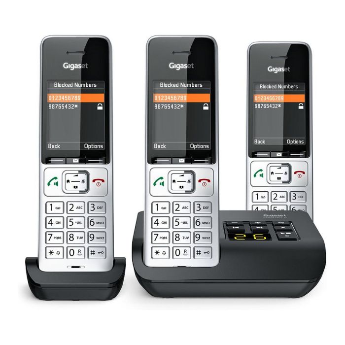 Gigaset COMFORT 500A trio Teléfono DECT/analógico con manos libres y contestador automático, Negro Plata 17