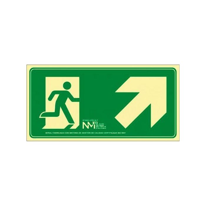Cartel evacuación escalera arriba derecha pvc 0,7mm clase b 32x16cm b11150 normaluz Cartel evacuación escalera arriba derecha pvc 0,7mm clase b 32x16cm b11150 normaluz