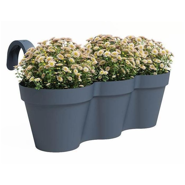Maceta ARTEVASI - CAPRI TRIPLE - Balcón - Azul Pizarra - L54 x P30,5 x H28 cm 1 Maceta ARTEVASI - CAPRI TRIPLE - Balcón - Azul Pizarra - L54 x P30,5 x H28 cm 1