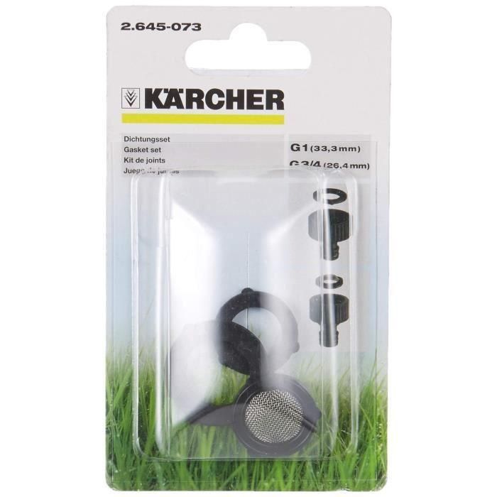 Karcher Kit completo de juntas planas, 3 unidades (2 G3/4, 1 G1) con prefiltro para grifo G3/4, compatible con sistemas de clic 1