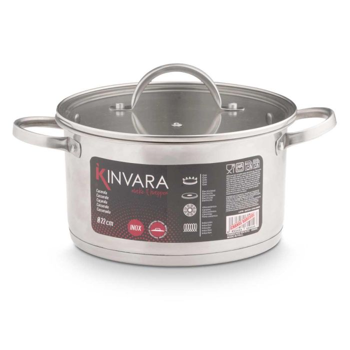 Cacerola Induccion Tapa Cristal 22 Cm Kinvara (Set de 6) 2 Cacerola Induccion Tapa Cristal 22 Cm Kinvara (Set de 6) 2