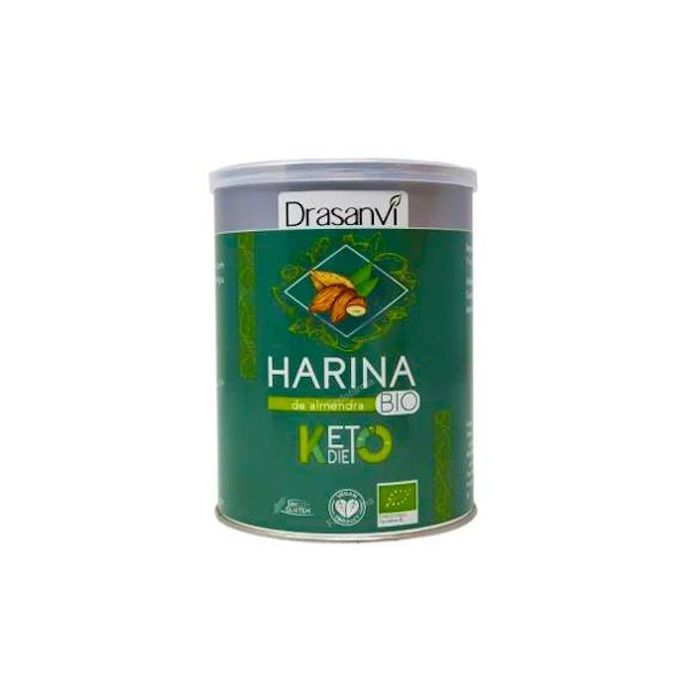 DRASANVI Harina de Almendra Bio 375g - Keto, sin gluten, alto en fibra y fuente de Calcio y Hierro, de agricultura ecológica.