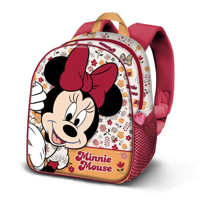 Mochila 3D Elite Flowered Disney Minnie Mouse Rojo