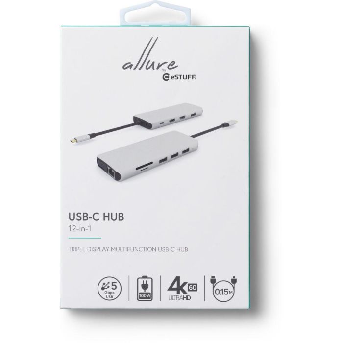 eSTUFF 12-in-1 Triple Display Mobile USB-C Hub for PC and tablets 4 eSTUFF 12-in-1 Triple Display Mobile USB-C Hub for PC and tablets 4