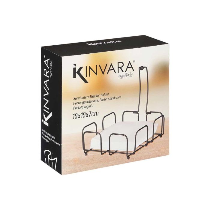 Servilletero Acero Negro Kinvara 19X7CM (12 Unidades) 1 Servilletero Acero Negro Kinvara 19X7CM (12 Unidades) 1