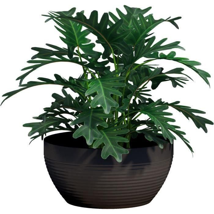 Garden ID 02042769 Vaso Green Care Impact Black-Anth 25x12cm 100% Reciclado Resistente UV/Heladas Garantía 10 Años 2