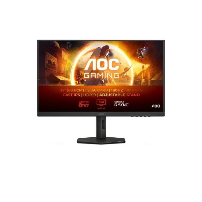 AOC Q27G4XF Monitor Gaming eSports 27" QHD Fast IPS 180Hz 0.5ms MPRT Adaptive Sync HDR10 Regulable en altura, Negro