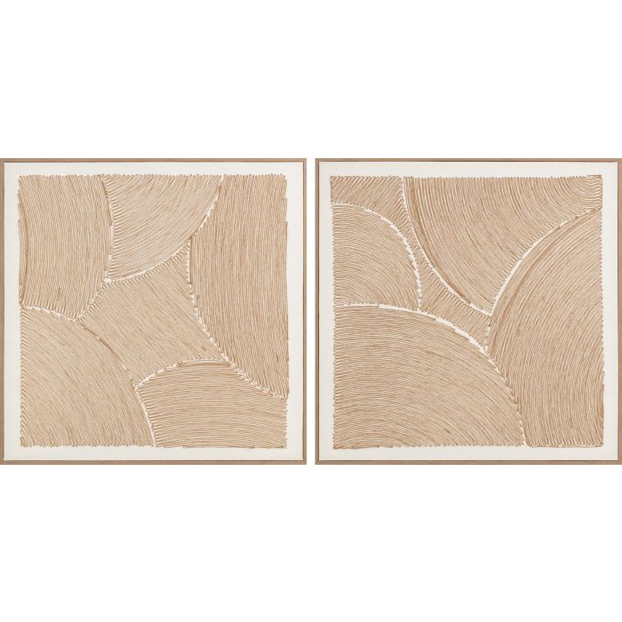 DKD Home Decor Cuadro Decorativo Scandi Moderno de Lienzo y Algodón Natural Blanco, 100x100x3.8 cm - Pack de 2 Unidades DKD Home Decor Cuadro Decorativo Scandi Moderno de Lienzo y Algodón Natural Blanco, 100x100x3.8 cm - Pack de 2 Unidades