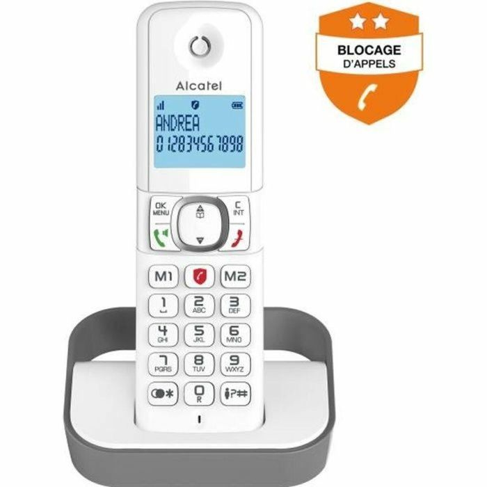 Alcatel Teléfono Inalámbrico Fijo F860 Solo Gris con Bloqueo de Llamadas no Deseadas 2 Alcatel Teléfono Inalámbrico Fijo F860 Solo Gris con Bloqueo de Llamadas no Deseadas 2