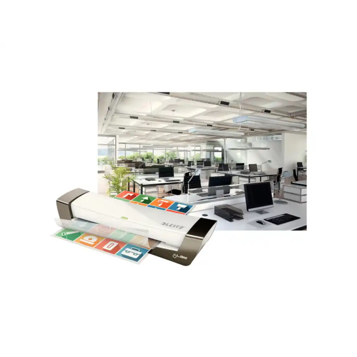 Leitz ILAM OFFICE Plastificadora DIN A4, 2 Rodillos, Hasta 125 micras, Color Blanco/Plata 6