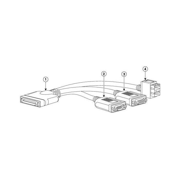 Cisco N20-BKVM= Cable KVM para Blade B-Series con conectores USB, VGA, KVM, DB9, compatible con Cisco UCS 5108