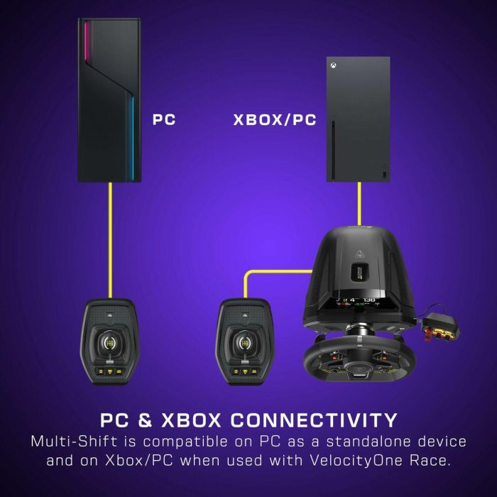 Turtle Beach TBS-0001-05 VelocityOne™ Multi-Shift Palanca de Cambios y Freno de Mano Universal - Negro 9